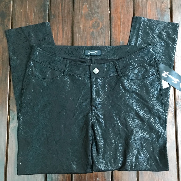 NWT Seven7 Snakeskin Faux Leather Leggings sz 14 - Picture 3 of 5